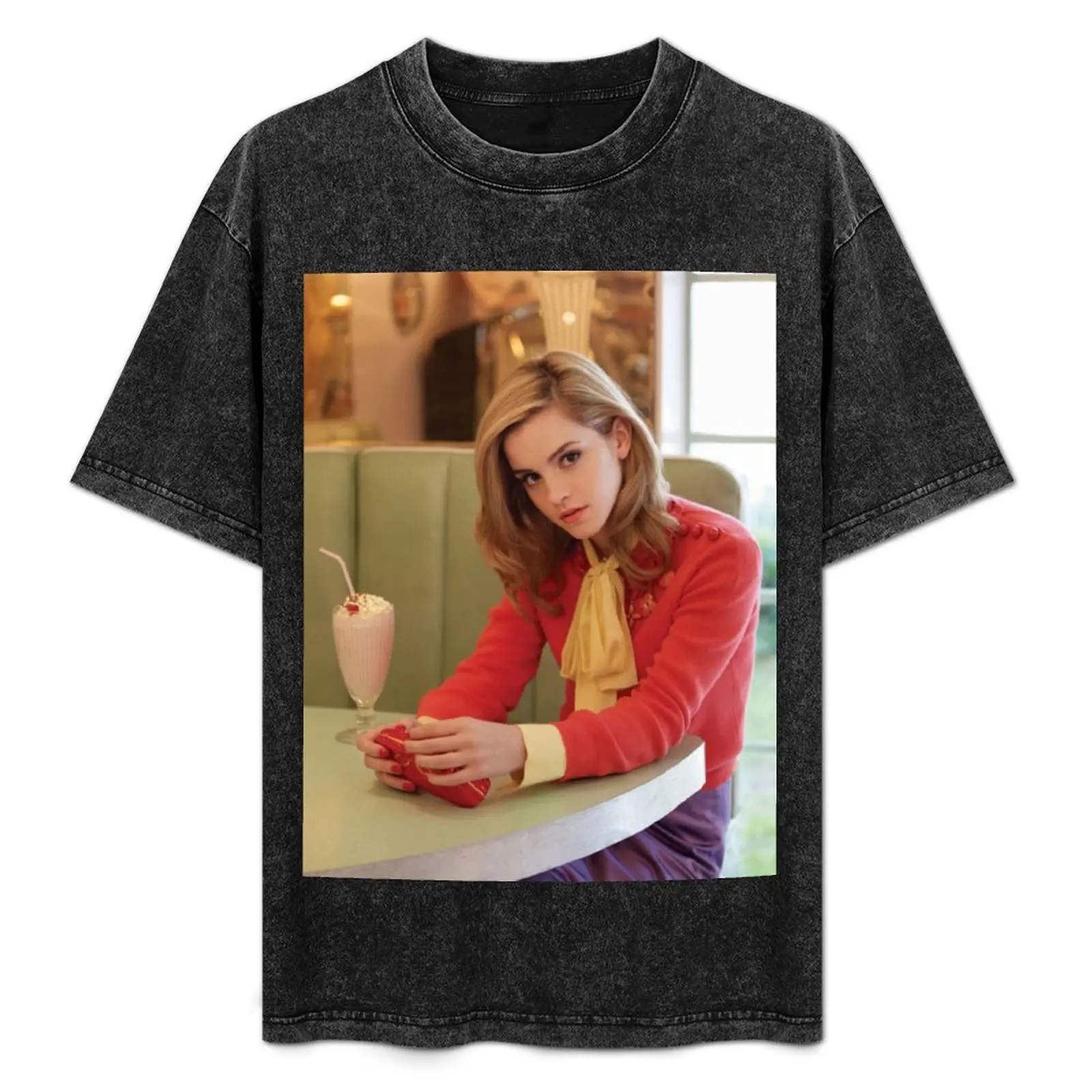 

Emma Watson Milkshake Color T-Shirt Novelty Graphic Tee Shirt