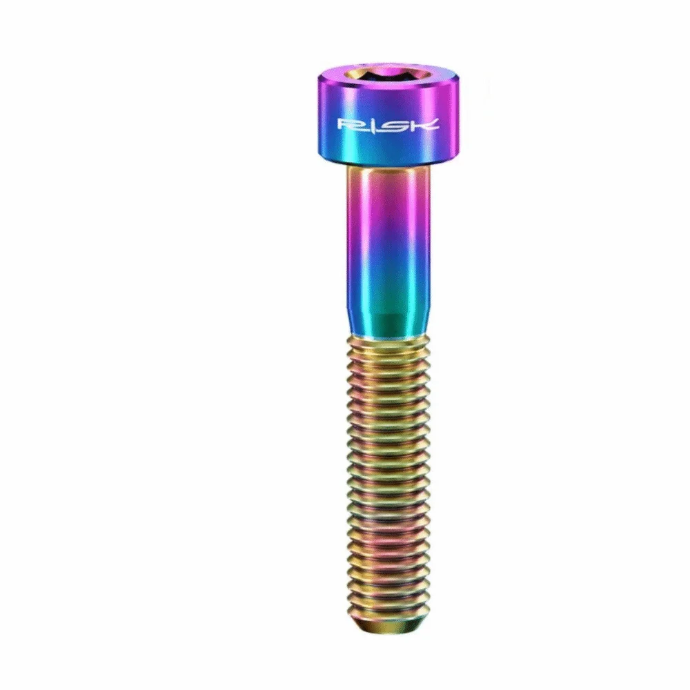 4PCS M6 X 35mm Bike Stem Bolts Rainbow Titanium Alloy Bicycle Headset Bolts Compact Lightweight M6 Stem Cap Screw