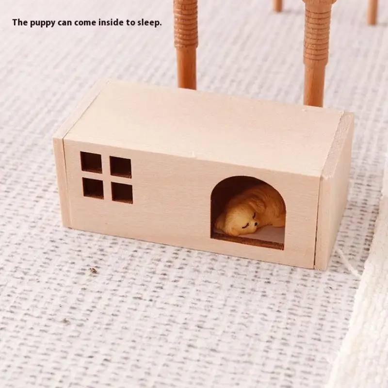 1 Set Accessori per casa delle bambole 1:12 Cuccia in miniatura Casa per animali domestici Gatto e cane Ornamento Mobili Modello Decor Toy