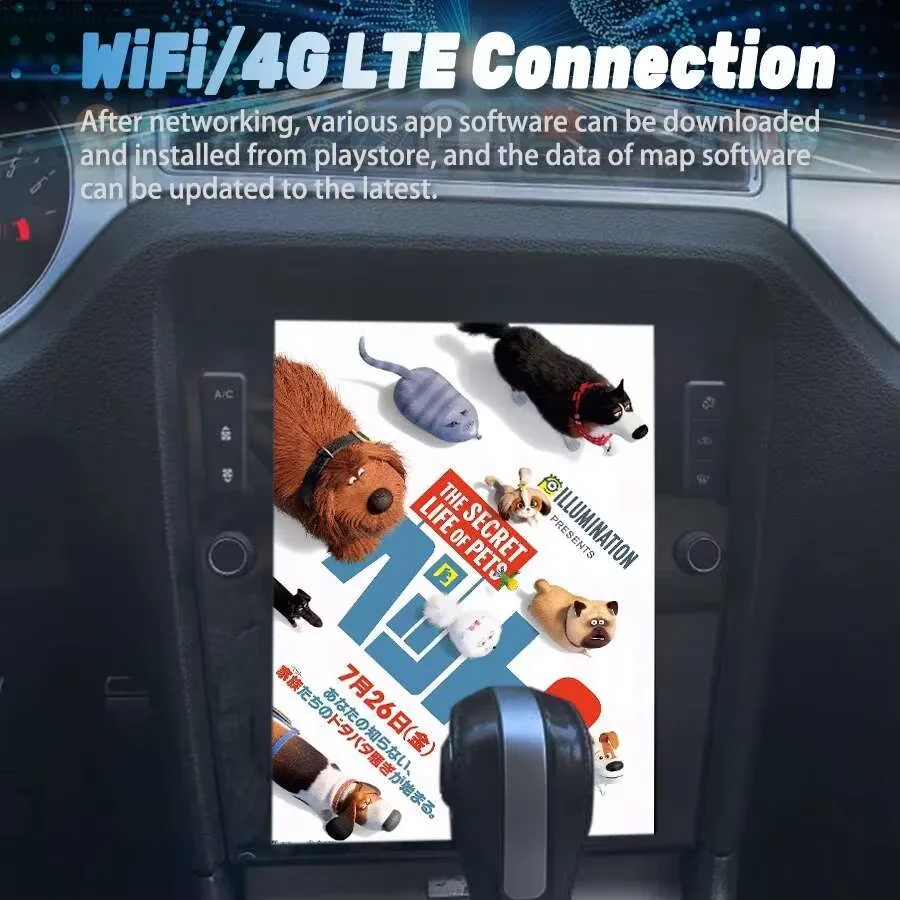 12.1inch touch Screen Radio For Ford Mustang 2010-2014 GPS Navigation Carplay Android Multimedia Video Player Stereo Head Unit