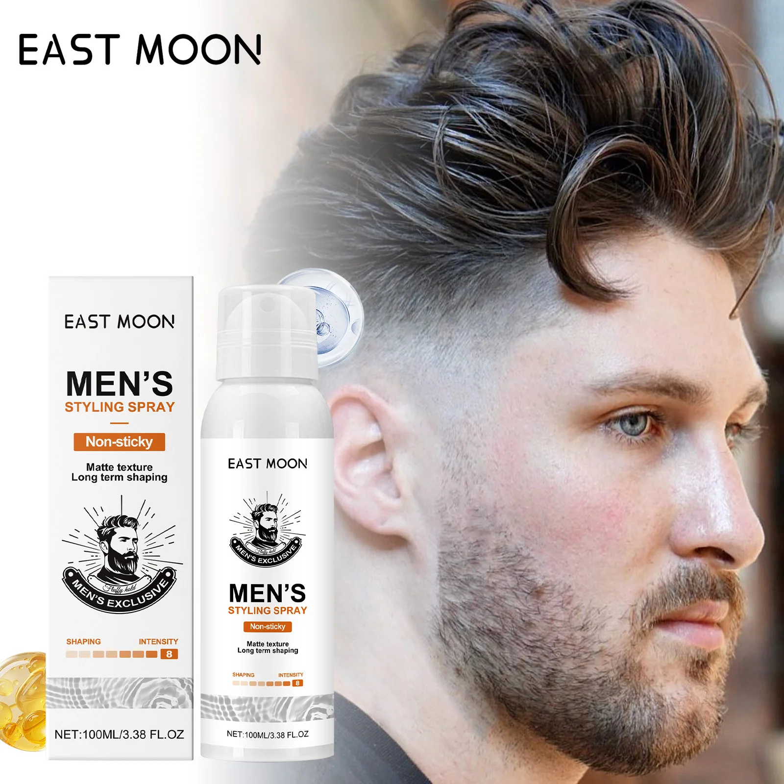 

Матовый спрей для волос для мужчин, сильная фиксация, спрей для укладки объема, натуральная отделка, нелипкие средства для укладки волос для ежедневного использования