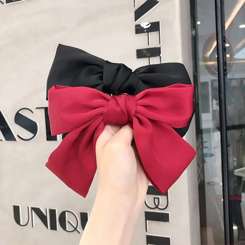 Oversized Black Bow Hairpin Durable Practical Wear Resistance Portable Decorations Japanese Adult Children's Satin Red Haircard