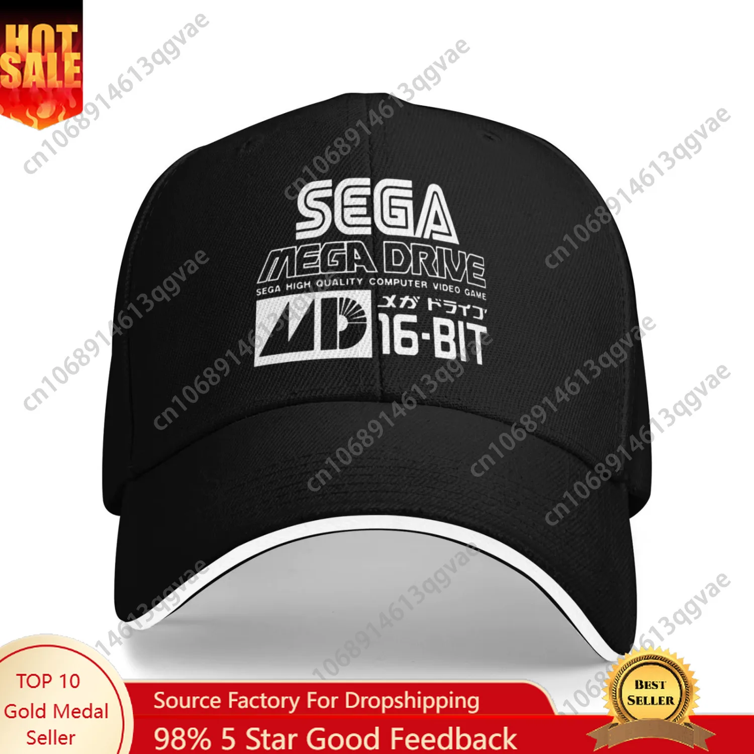 

16BIT Segas-MD Video Game Ergonomic Unisex Baseball Cap - Breathable Quick-Dry Lightweight for Sun Protection in Outdoor