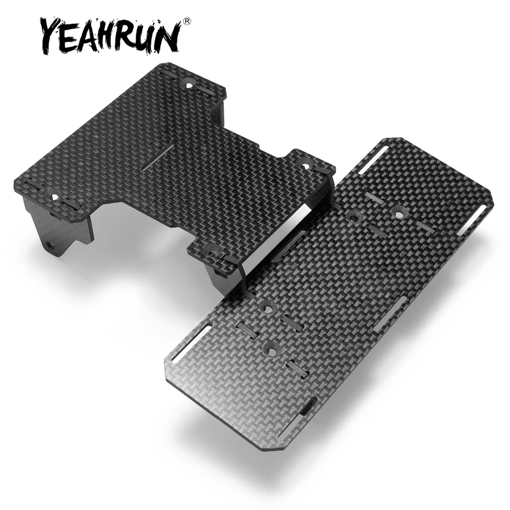 YEAHRUN Carbon Fiber Front Mounted Battery Tray for Axial SCX10 1/10 RC Crawler Car Truck Model Upgrade Modification Parts