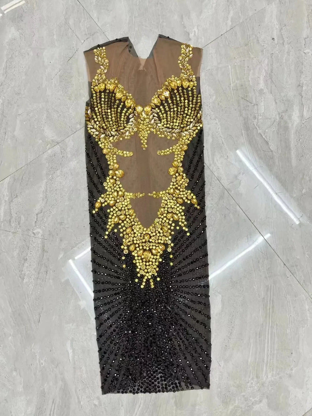 Rotterdam-Robe Courte avec Strass pour Femme, Costume de Séance Photo, Robe Transparente, Tenue d'Anniversaire, Soirée, Bal, Sexy