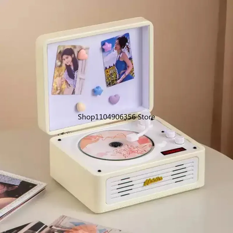 New retro cd player music album bluetooth stereo all-in-one player record player cd