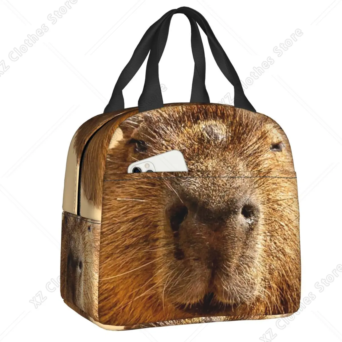 Custom Capybara Dozing Meme Insulated Lunch Tote Bag for Women Funny Resuable Cooler Thermal Bento Box School