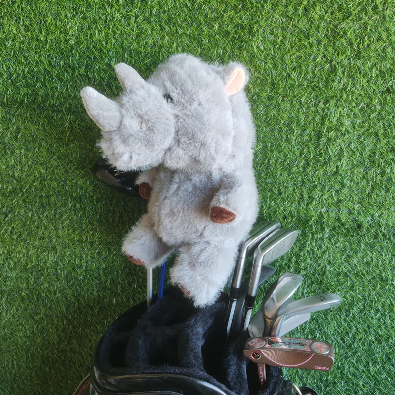 

Серый головной убор для водителя гольфа Rhino, плюшевый деревянный чехол для головы 450cc, Прямая доставка