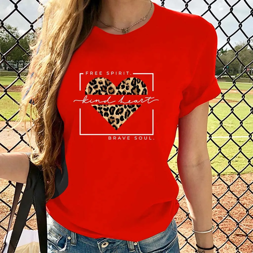 Cotton 100% Love Letters Retro Casual Loose Women\'s Plus Size T-shirt Summer Harajuku  Graphic T Shirts  Tops