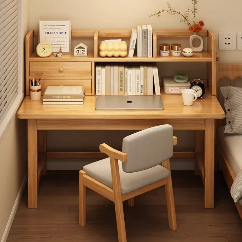 scrivania-in-legno-massello-con-libreria-integrata-tavolo-per-studio-scrittura-e-computer-semplice-scrivania-per-camera-da-letto