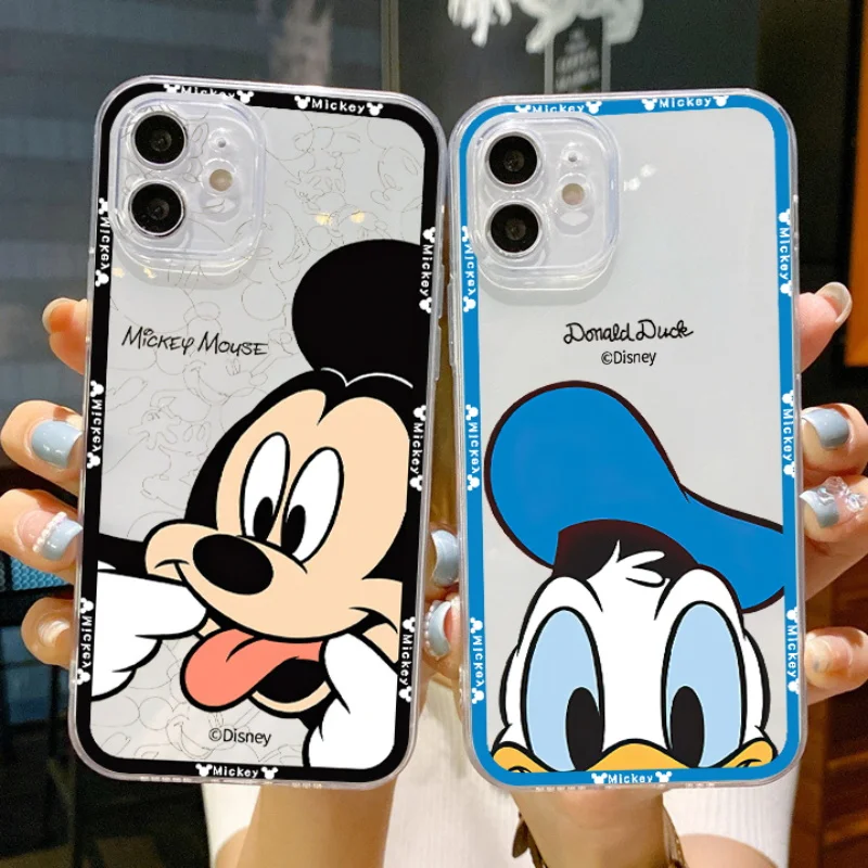 Grimace Donald Duck Mickey Soft Silicone Case for iPhone 14 Pro Max 13 12 Mini 11 Pro XR XS X 8 7 6 6S Plus SE 2020 Clear Cover