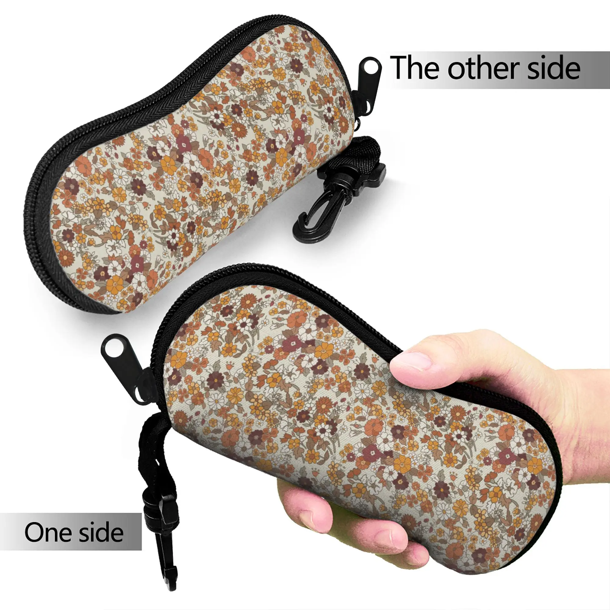Retro Bohemian Woven Pattern  Glasses Case  Sunglasses Pouch Outdoor Soft Eyewear Storage Zipper Unisex Eyeglass Protector