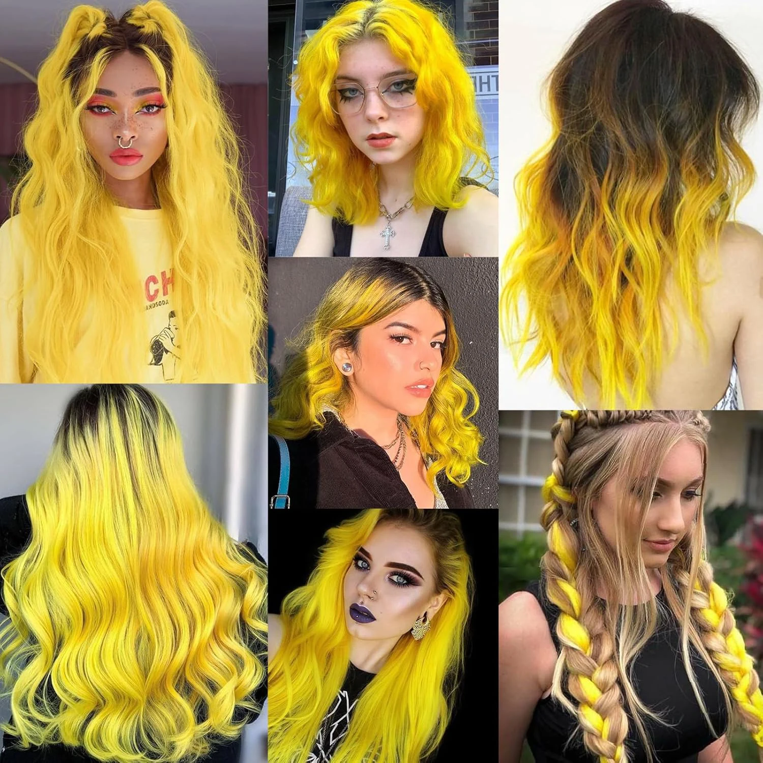 وصلة شعر ملونة بطول 22 بوصة بمشبك في وصلة شعر للنساء والفتيات والأطفال قطعة شعر صناعية لحفلات الهالوين