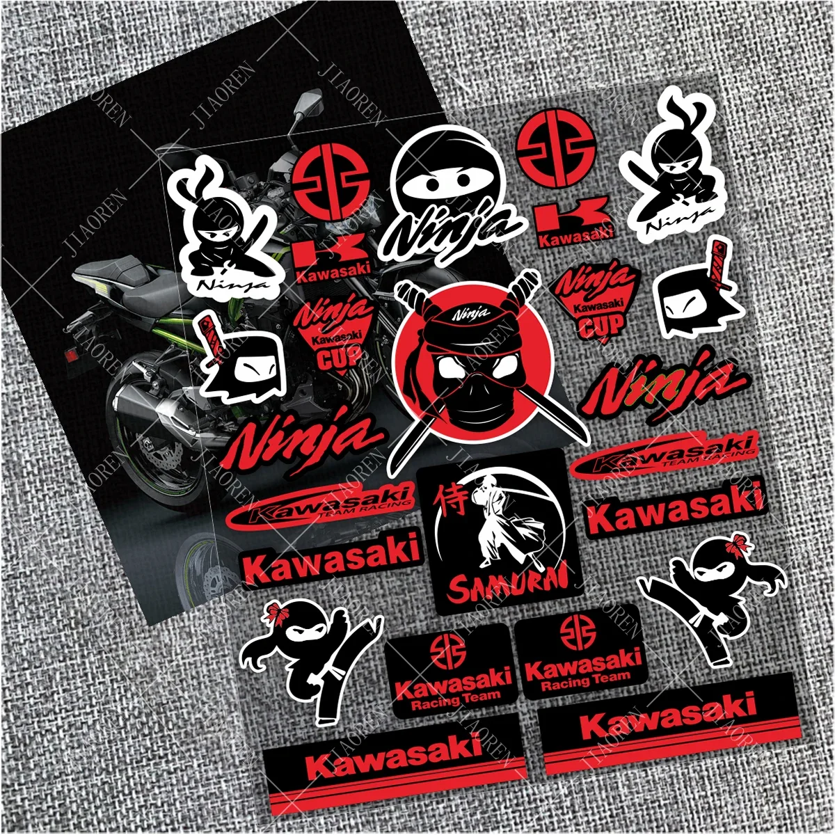 Reflective Kawasaki Stickers Ninja Decals Motorcycle Logo Ninja 650 400 ZX6R ZX9R ZX10R