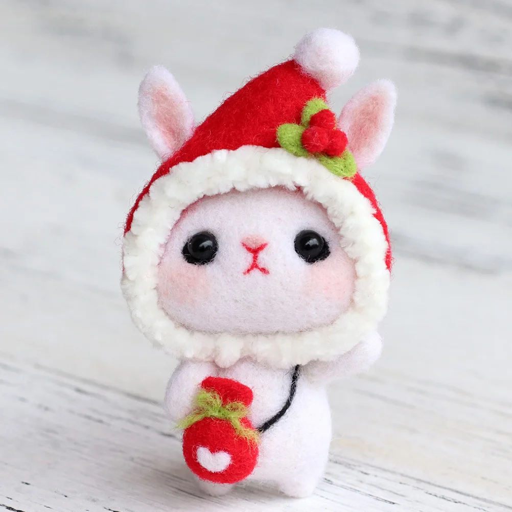 

Rabbit Wool Felt DIY Kit 3 Sets 147# Christmas Hat 148# Pumpkin 149# Grapes Needle Felting Tools Materials Craft Supplies