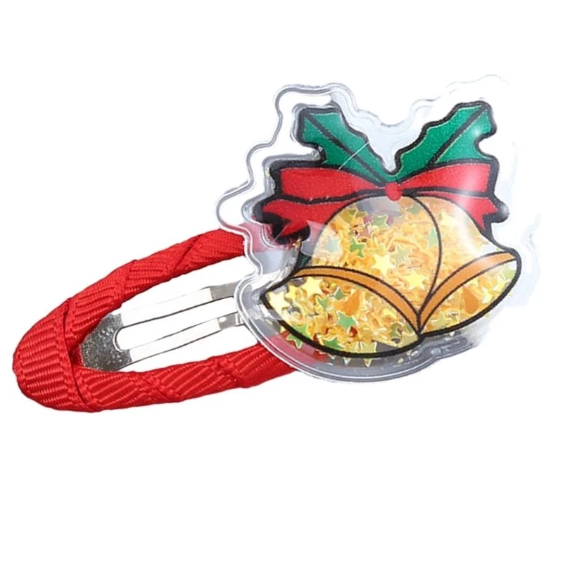 39BC Y2k Christmas Pattern Hair Clip Ponytail Bangs Sweet Girl Lovely Hair Clip