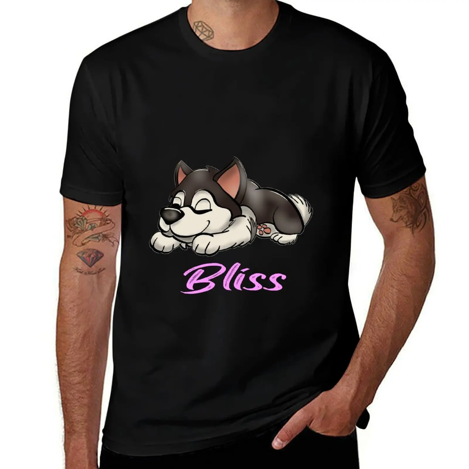 Bliss Yoga Malamute Husky T-shirt classique à manches courtes avec motif graphique