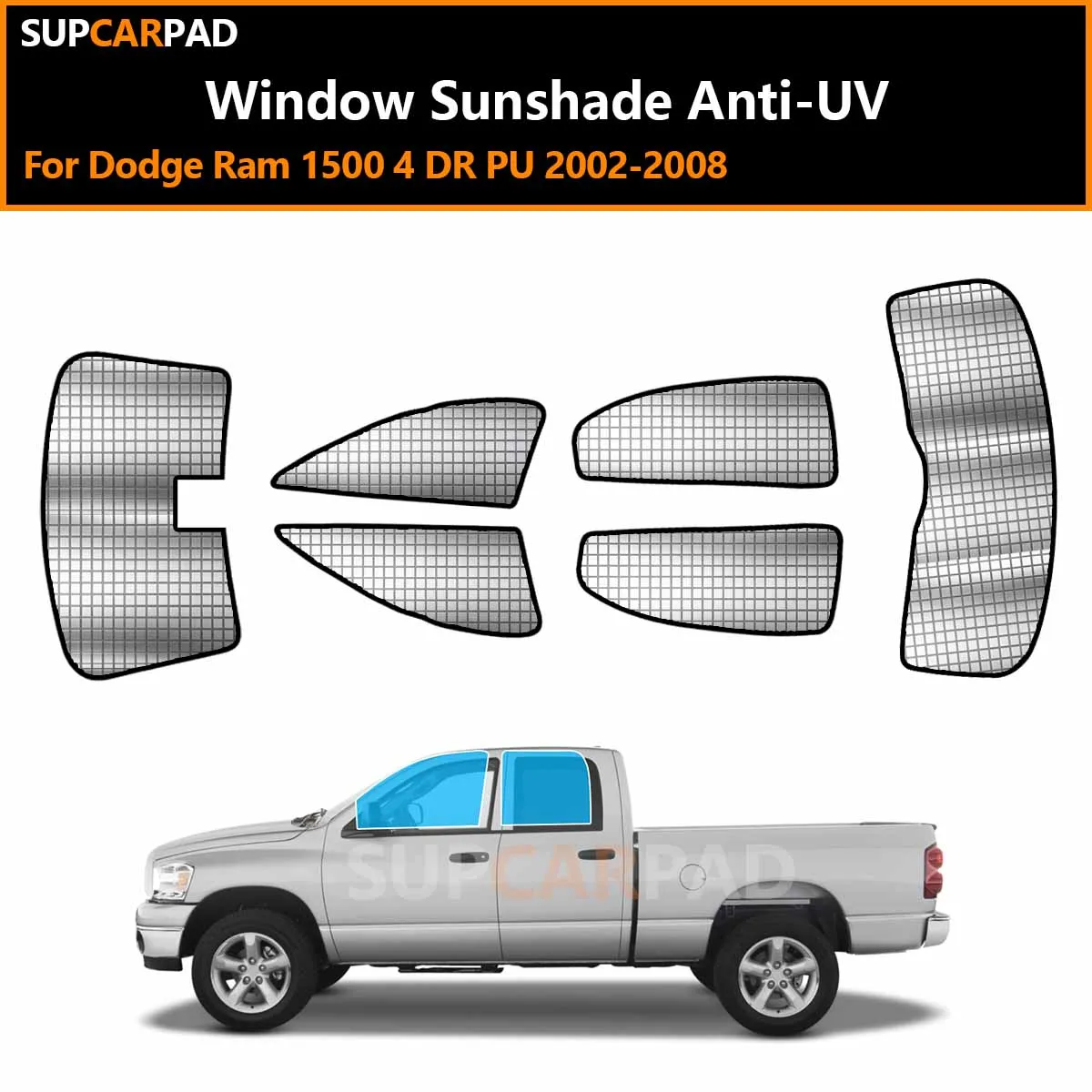 

Для Dodge Ram 1500 4 DR PU 2002-2008: Защитные солнцезащитные козырьки на окна автомобиля, анти-УФ, аксессуары