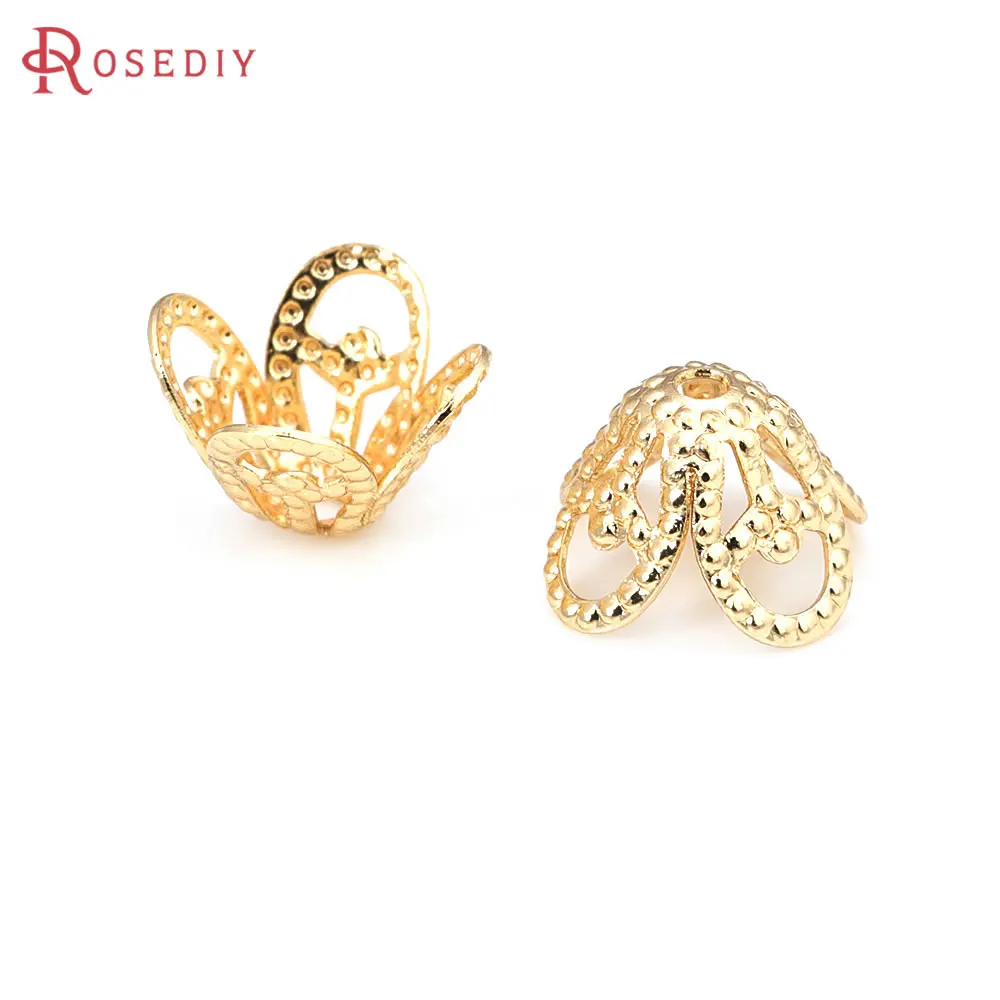 

18K Gold Color Brass Flower Caps Tassel Caps High Quality Jewelry Making Necklace Earrings Diy Accessories