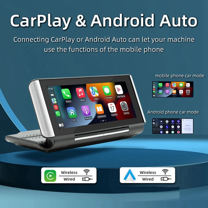 

6.86Inch Car Portable Adjustable Flip Screen Car Wireless Carplay Android Auto Touch Navigation Screen Easy Install Easy To Use