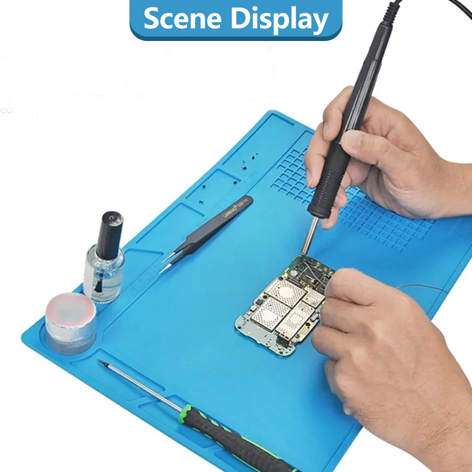 Saldatura termoisolante in silicone pad da lavoro saldatura saldatore pistola ad aria calda adatta per strumenti di riparazione per saldatura di telefoni cellulari