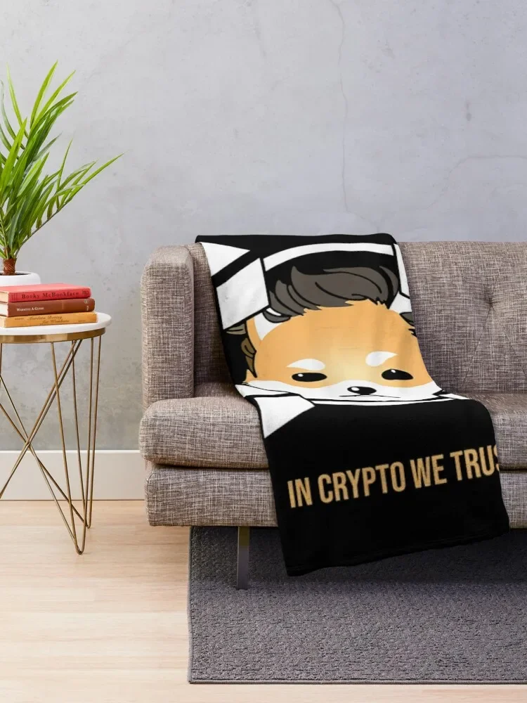 Dogelon Mars In Crypto We Trust Elon Coin Future Millionaire Throw Blanket sofa bed Blanket Sofa