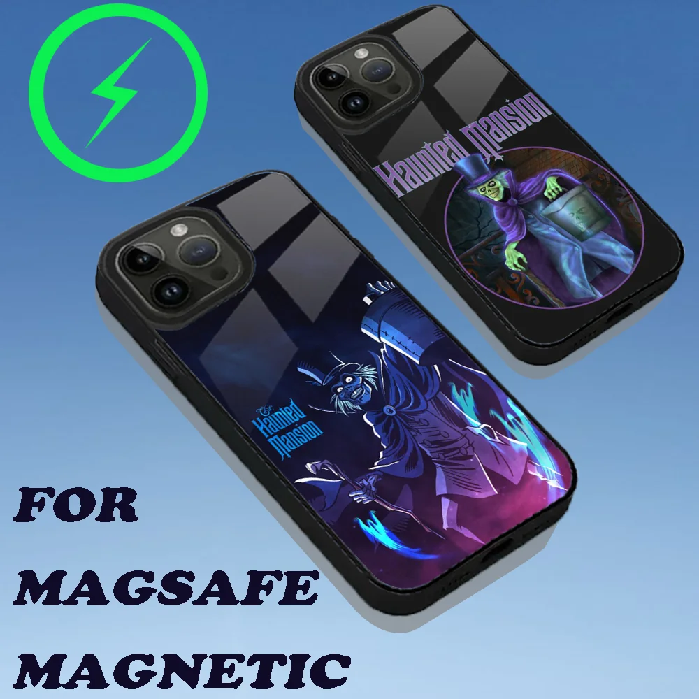 Phone Case For iPhone 15,14,13,12,11,Plus,Pro,Max Mini Magsafe H-Haunted Mansion Magnetic Wireless Charging