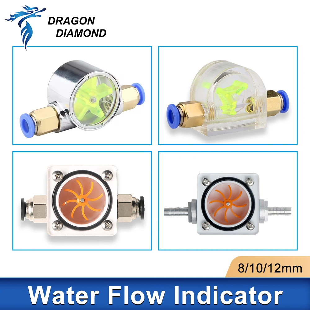 

Dragon Diamond Water Flow Mete with fast interface for 8/10/12mm for water pump Flow indicator water chiller system