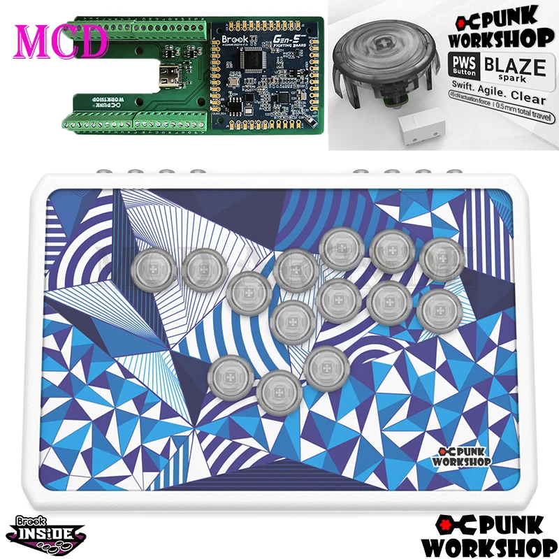 Punk Workshop R14 Hebelloser Arcade-Kampfcontroller HitBox PWS Blaze Spark Mechanischer Knopf SOCD-Unterstützung PS5/PS4/Switch2/PC
