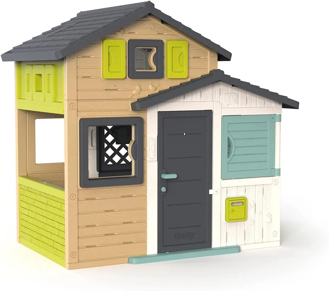 Smoby - 810204 Friends House Evo Children's Garden Shed - Customisable with Smoby Accessories - Post Box