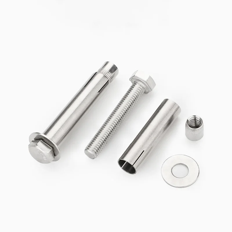 M6 M8 M10 M12 Stainless Steel Expansion Bolts External Hex Nut Expansion Screw Bolts Anchors Fasteners Metal Bolt for Concrete