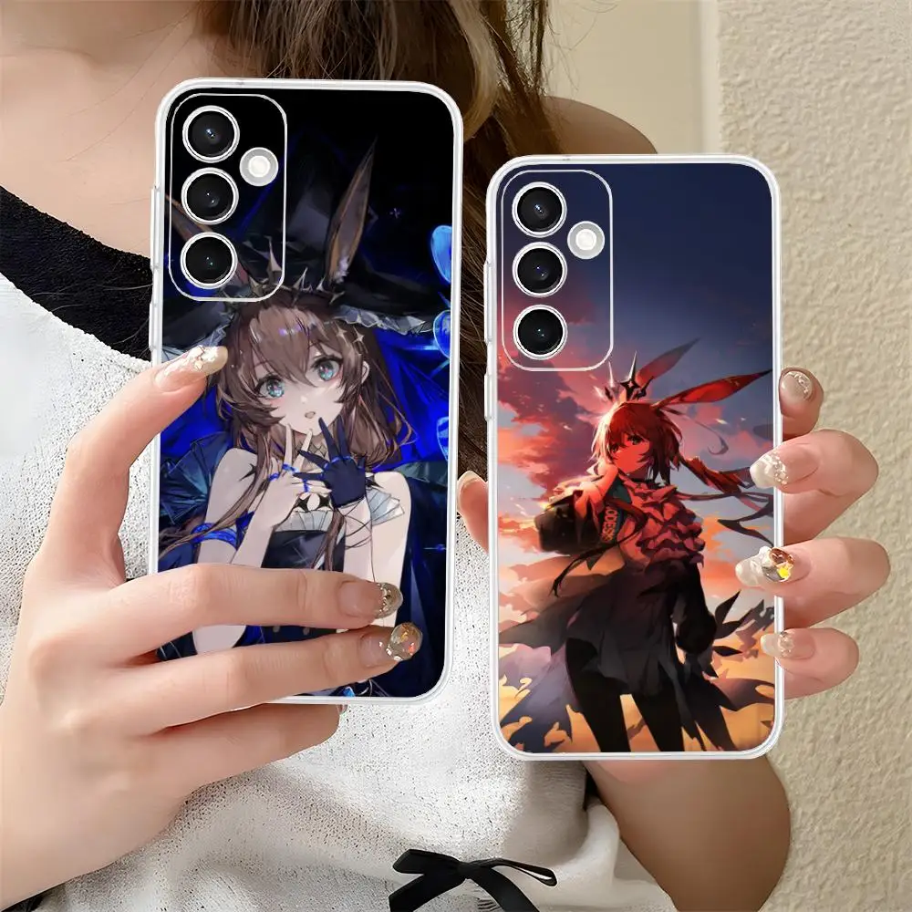 

Чехол для мобильного телефона Arknights Amiya для Samsung Galaxy S25 S24 S23 S22 S21Plus FE, ультра прозрачный цветной защитный чехол для мобильных телефонов
