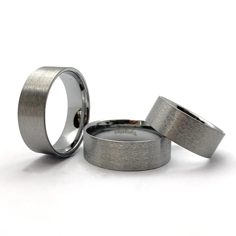 مخصص 1.5 مللي متر سمك مقاومة للخدش اليدوية DIY بها بنفسك مجوهرات 8 مللي متر كربيد التنغستن حلقة الأساسية بطانة ل ترصيع الخشب