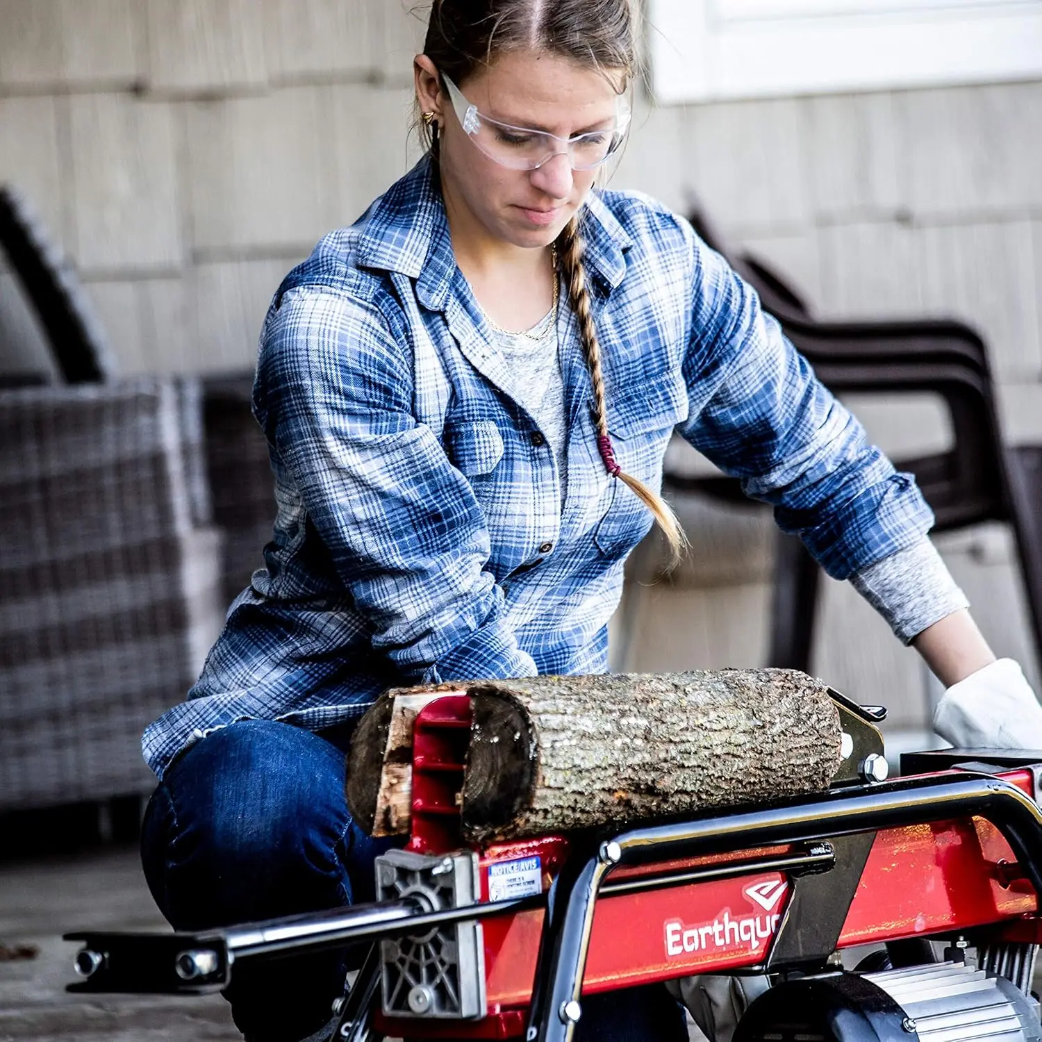 5-ton Electric Log Splitter, 1500-Watt Motor, Precision Pump Gears, Copper Motor Windings, Durable Transport Wheels