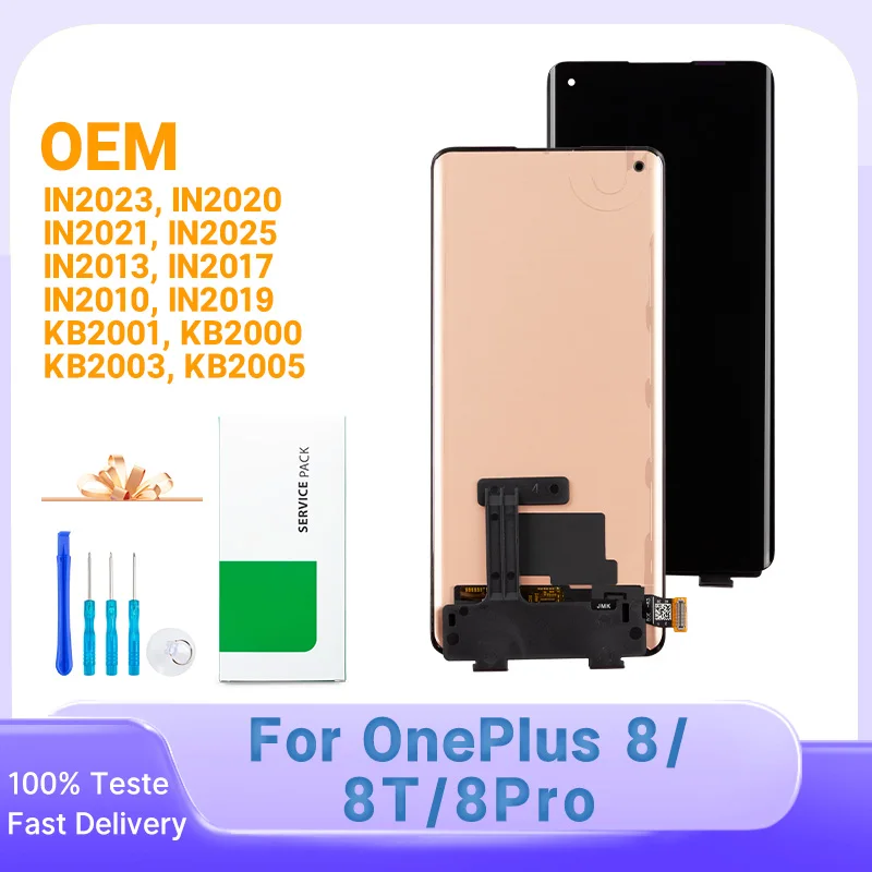 Pop alta calidad para OnePlus 8 Pantalla táctil digitalizador reemplazo para OnePlus 8T LCD para OnePlus 8 Pro LCD Pantalla Panel