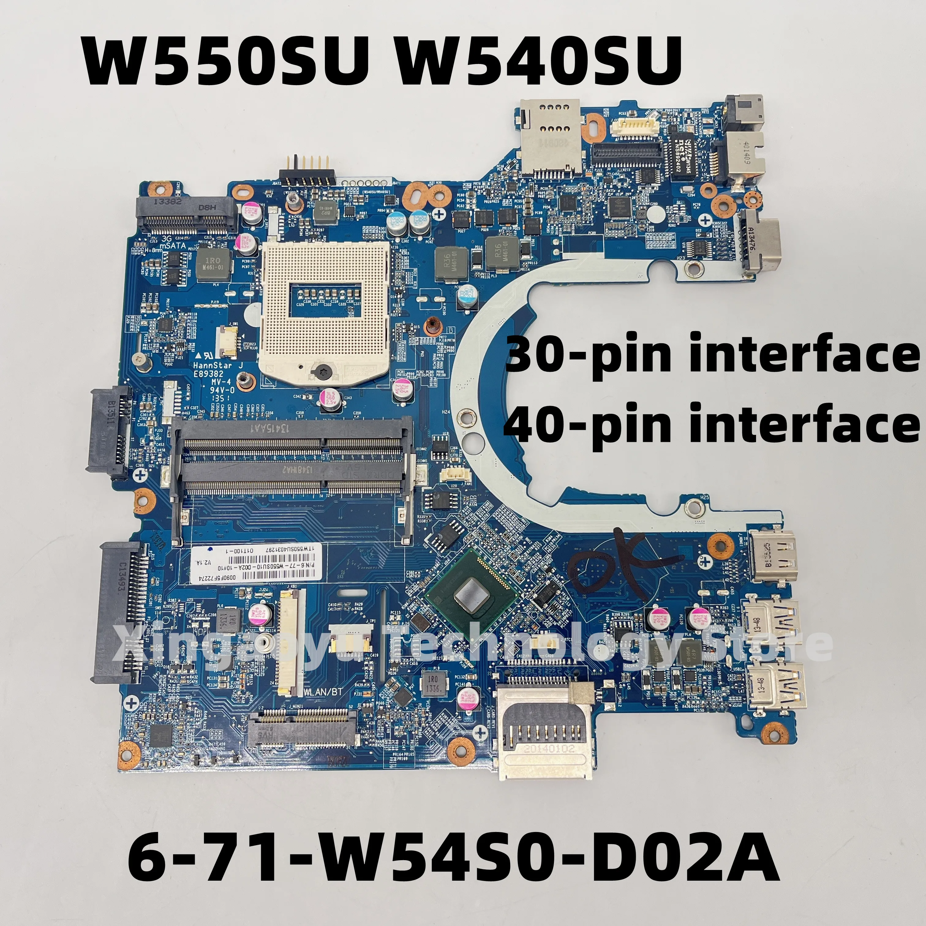 Original For CLEVO W550SU W540SU Laptop Motherboard 6-77-W550SU10-D02A-1 6-71-W54S0-D02A HM86 DDR3 100% Perfect Test