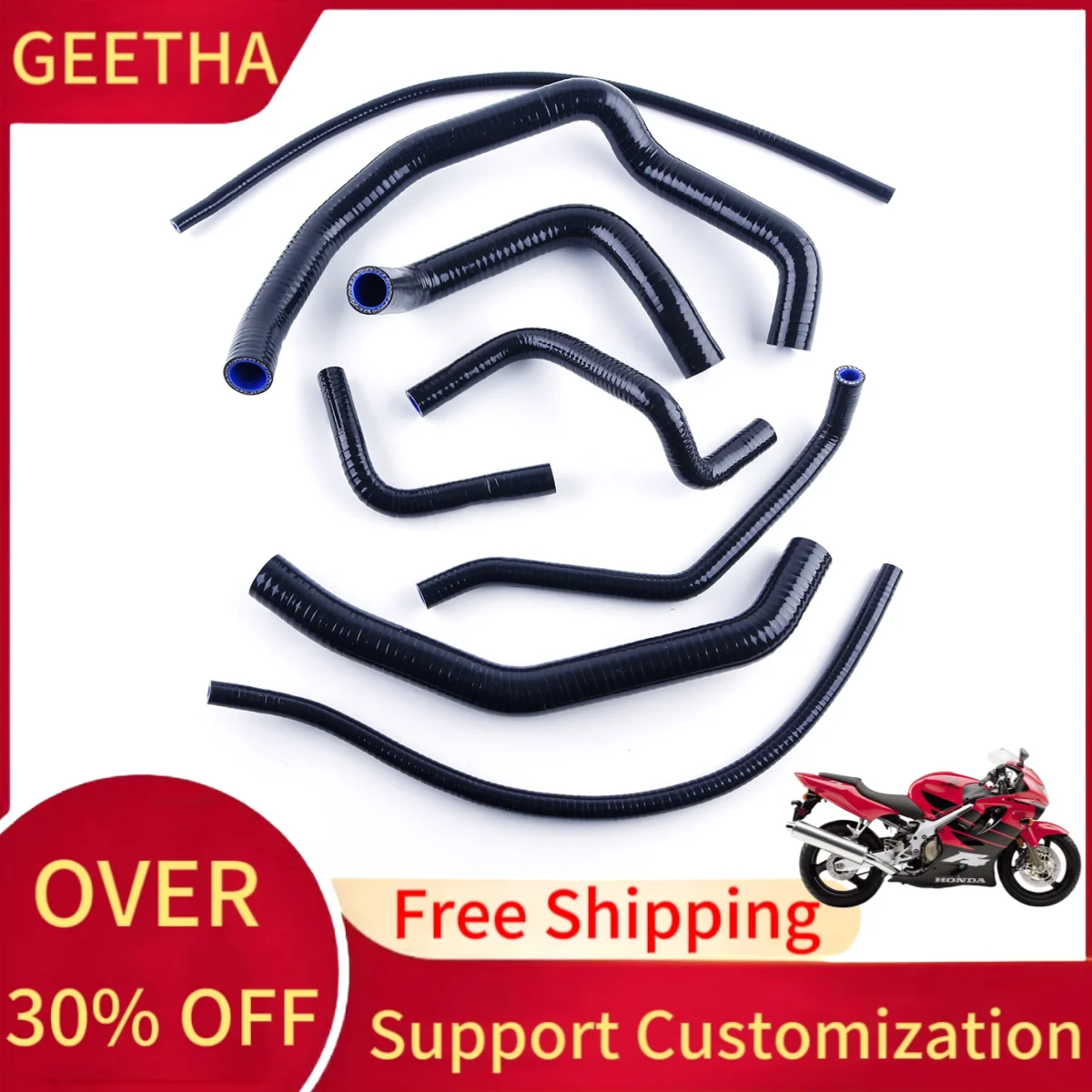 For Honda CBR 600 F4 F4I 1999-2002 CBR600F4I F4 2000 2001 Silicone Radiator Coolant Pipe Tube Hose Kit