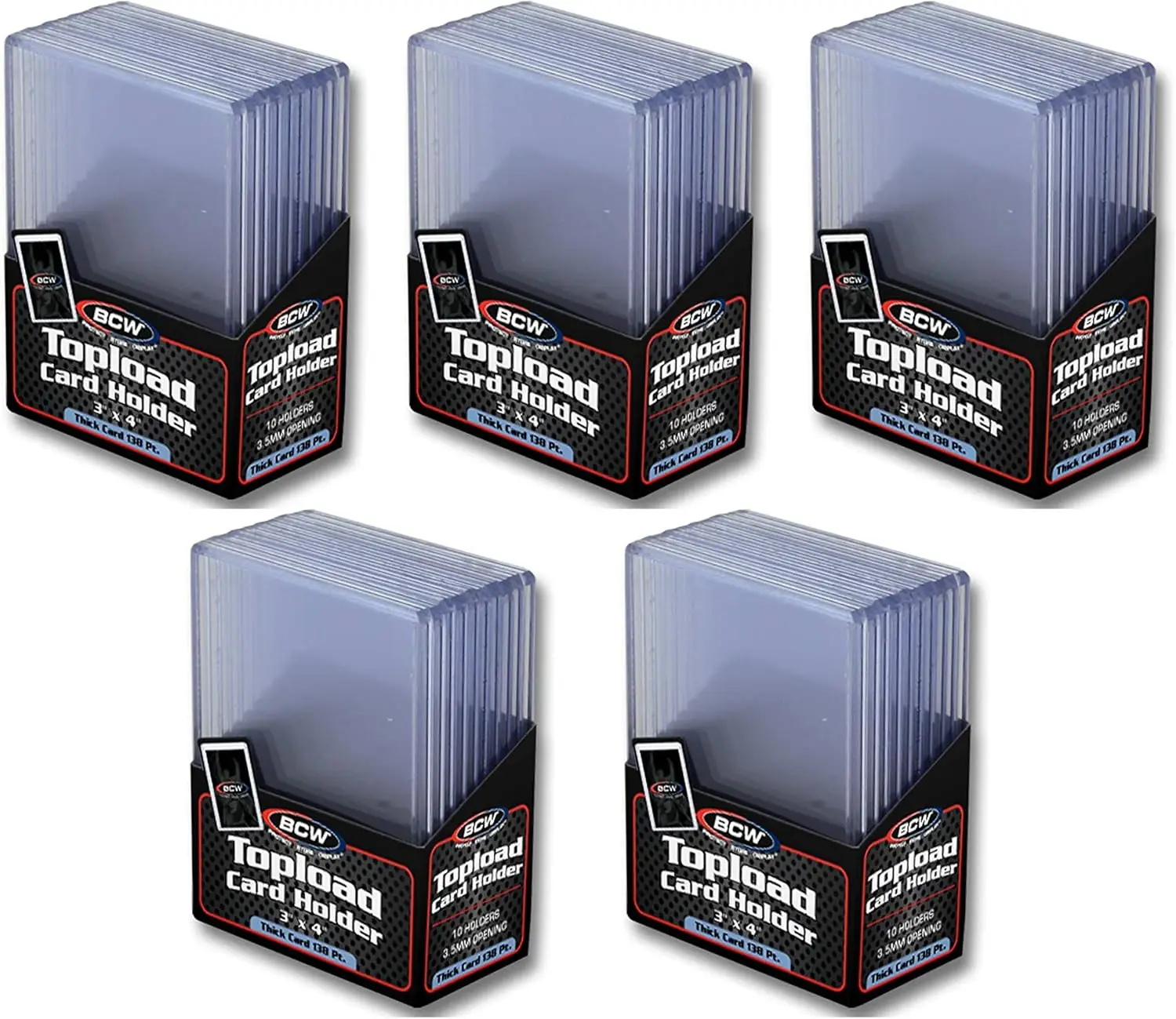

Thick Card Topload Holder Pack of 50 - Durable Rigid PVC Toploader for Memorabilia, Jersey, Patch, and Relic Cards
