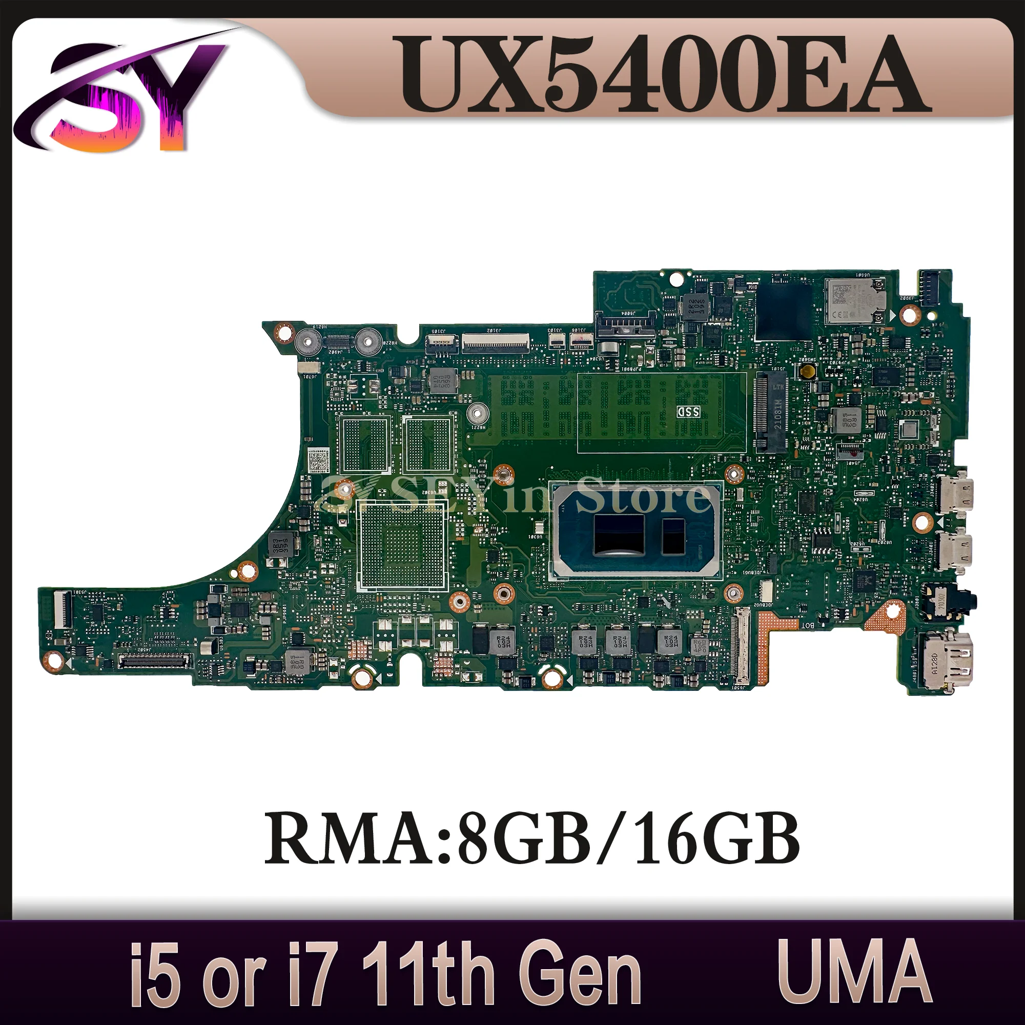 Asus,ux5400e,ux5400ea,bx5400ea,ux5400eg,rx5400eg,bx5400eg,bx5400eg,i5, i7, 11th ram,8gb,16gb,uma,v2g用ノートブックマザーボード