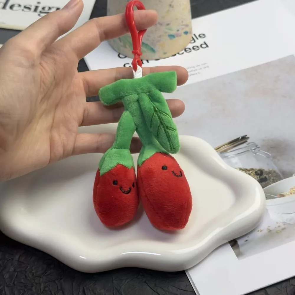 Cartoon Plant Plush Doll Keychain Traditional Multicolor Crying Mushroom Keychain Beads Chain All-heal Lucky Charm