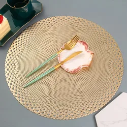 6/4PCS Round Placemats Restaurant Dinning Table Wheat Ear Pattern Decoration Mat Hollow PVC Wheat Meal Tablemat Steak Plate Pad