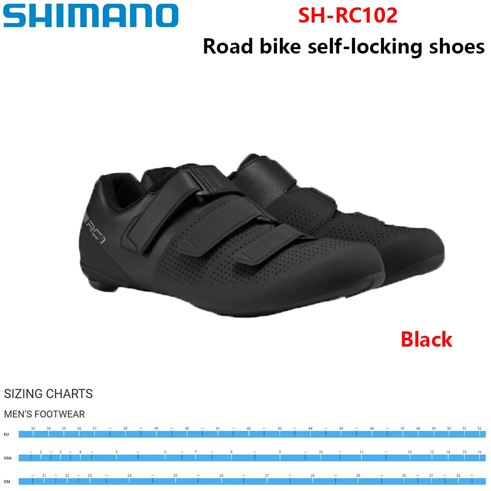 Shimano RC102 Racefiets Zelfsluitende Fietschoenen SPD-SL Glasvezel Zool Racefiets Zelfsluitende Fietschoenen