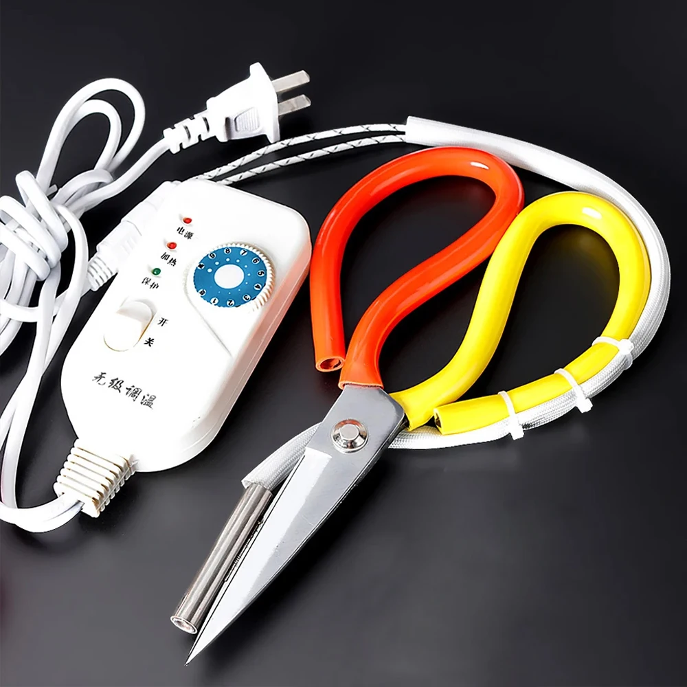 Electric Thermal Scissors Temperature-regulated Scissor for Ribbon Zippers Nylon Ropes Labels Trimming Scissor Tailor Scissors