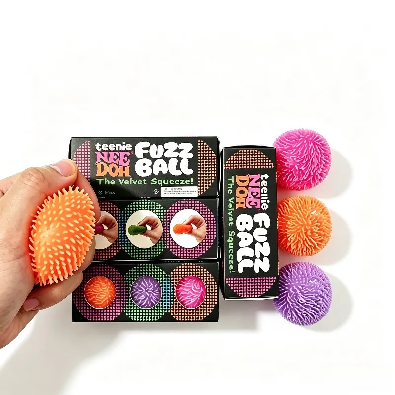 Mini 3-piece Decompression Toy,soft Squeeze Vent Ball,slow Rebound Sensory Hair Ball Squeeze Toys,random Color Squeeze Toys Gift