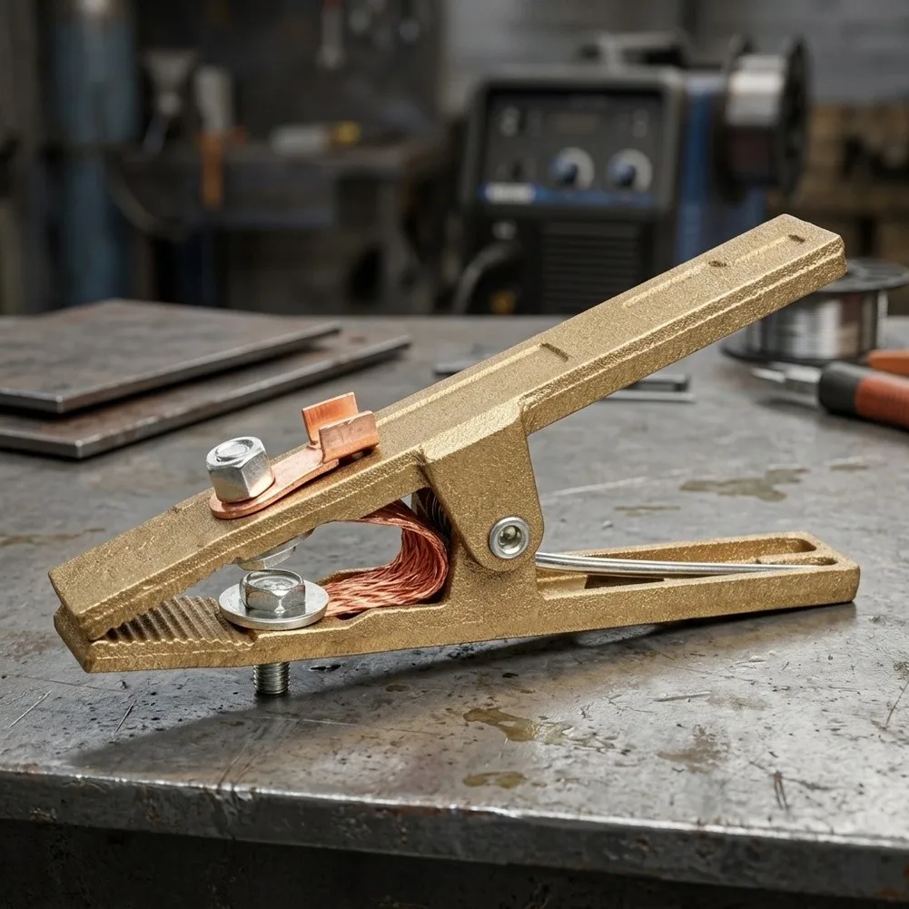 Cast Copper Ground Clamp 260A for High Power For Welding and For Plasma Cutting Serrated Jaw Design 100kg Clamping Strength