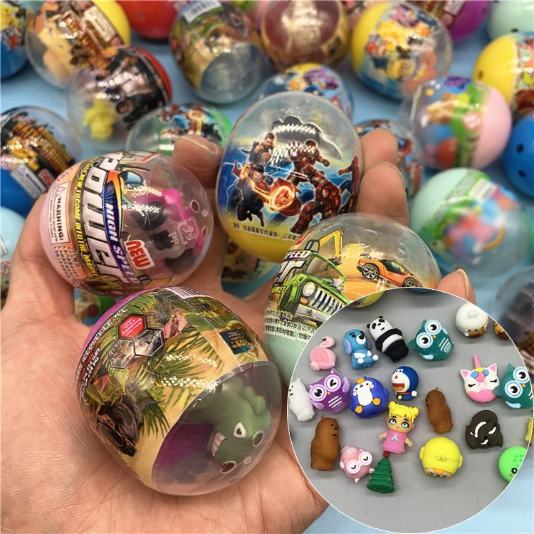 10Pcs Macaron 47mm*55mm Surprise  Capsule  Toy Mixed  Egg Ball Model Puppets Toys Ramdom Mix For Vending Machine