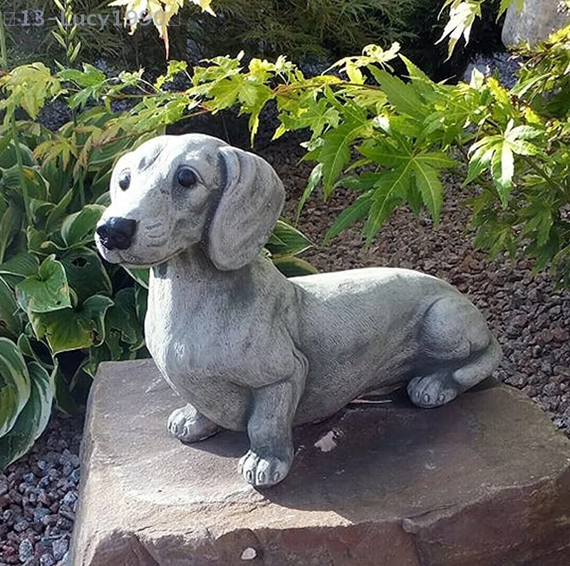 

[cc]Handcrafted Resin Dachshund Statue, Garden Decoration & Flower Pot Accessory