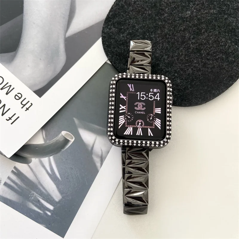 Cinturino in acciaio inossidabile con motivo geometrico per Apple Watch Series 7 6 5 4 SE 3 2 1 cinturino per orologio da donna in metallo per iWatch