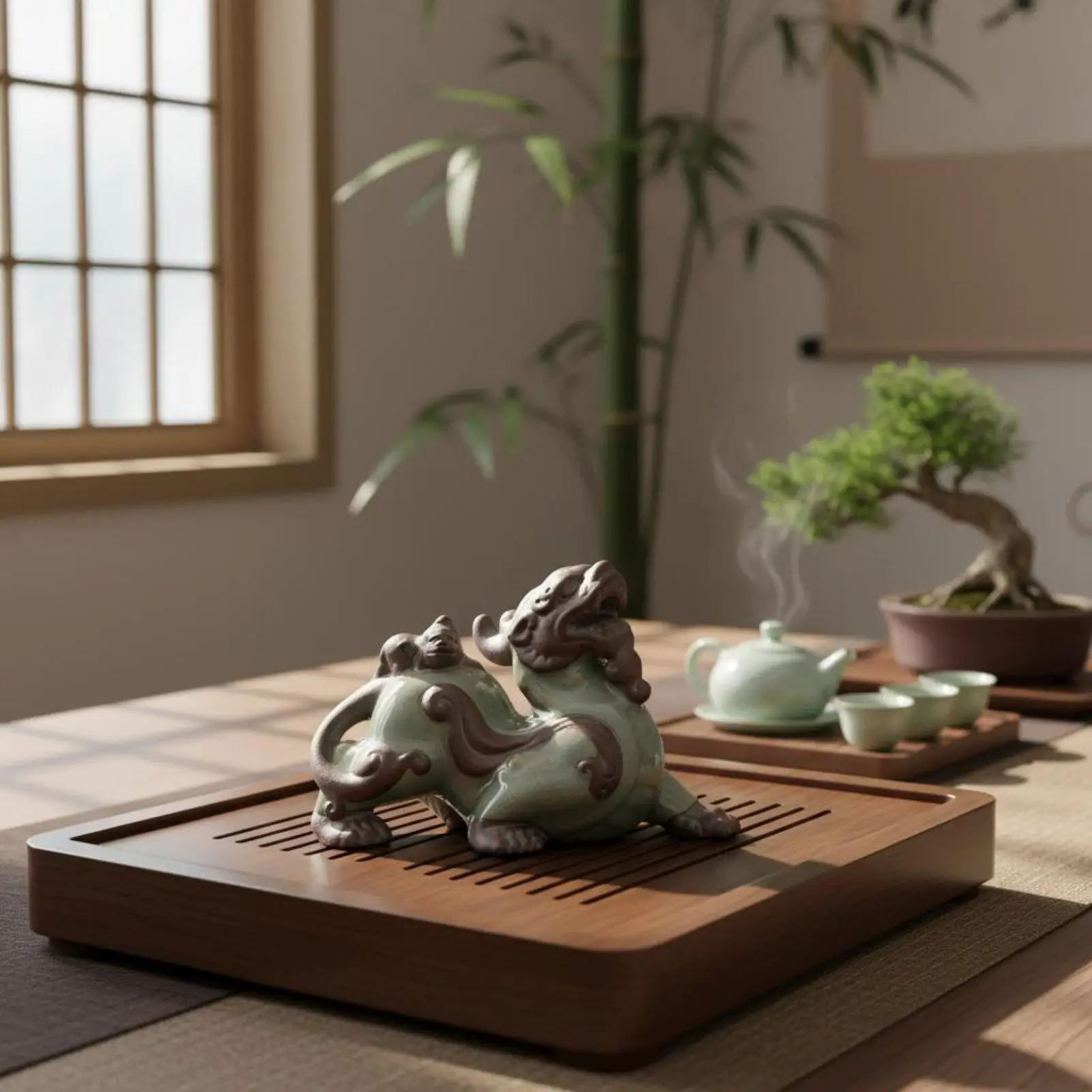 Auspicious Creature Tea Pet Nourishable Ge Ware Auspicious Creature Statue