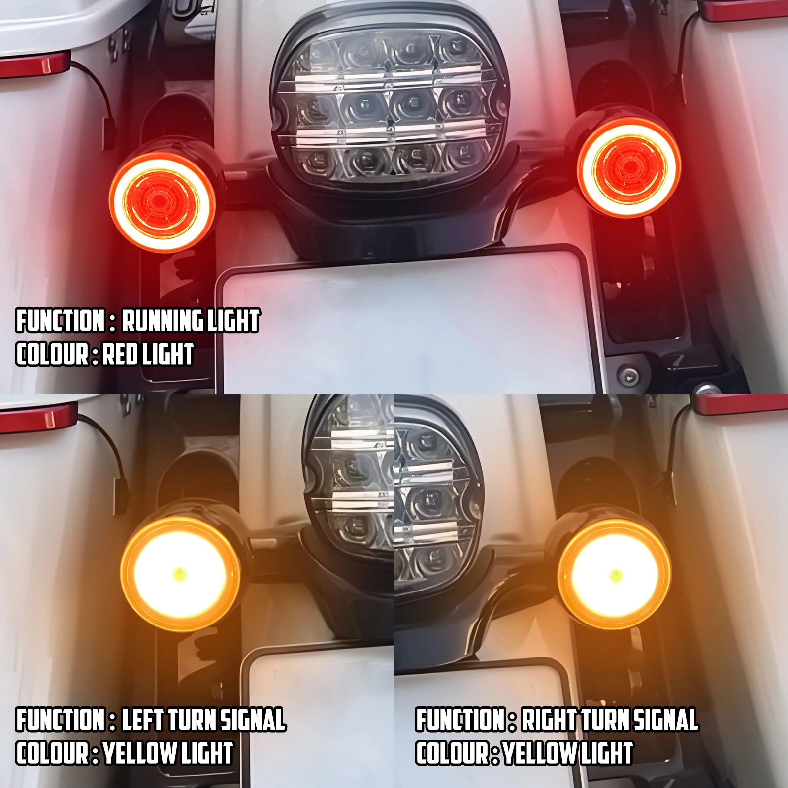 Motorcycle 1157 Rear LED Turn Signal Inserts Lamp Indicator Brake Tail Light For Harley Touring CVO Trike Sportster Softail Dyna